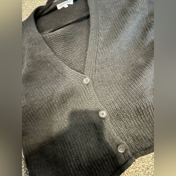White + Warren Black Cardigan - Picture 2 of 5